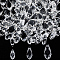 120Pcs 3 Styles Glass Beads Sets, Top Drilled Beads, Faceted, Teardrop, Clear, 12~21x6~10mm, Hole: 1mm