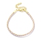 Polyester Cord Braided Bracelet Makings, with Stainless Steel Claw Lobster Clasps, Brass Findings, Long-Lasting Plated, Lavender Blush, 7-3/8 inch(18.8cm)