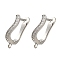 Rack Plating Brass Micro Pave Cubic Zirconia Hoop Earring Findings, Long-Lasting Plated, Lead Free & Cadmium Free, Platinum, 18x12x3.5mm, Hole: 1.4mm, Pin: 0.8x11mm