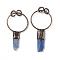 Natural Kyanite Big Pendants, Nuggets Charms with Brass Rings, Red Copper, 43~68x29.5~30.5x3~13mm, Hole: 6mm