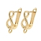 Brass Hoop Earring Findings, Infinity, Cadmium Free & Lead Free, Long-Lasting Plated, Rack Plating, Real 18K Gold Plated, 16x5.5mm, Hole: 1.5mm, Pin: 1mm