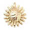 Brass Pendants, Cadmium Free & Nickel Free & Lead Free, Textured, Sun Charm, Real 18K Gold Plated, 31.5x28x4.5mm, Hole: 1.2mm