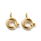 Brass Spring Ring Clasps, Real 18K Gold Plated, 9x6.5x1.5mm, Hole: 1.4mm