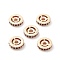 Brass Micro Pave Cubic Zirconia Beads, Long-Lasting Plated, Rack Plating, Flat Round, Light Gold, 10x2.5mm, Hole: 2.2mm