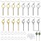 8 Pairs 4 Styles Blank Dome Glass Dangle Earrings, Flat Round & Bar 304 Stainless Steel Drop Earrings for Women, Golden & Stainless Steel Color, 55~56mm, Pin: 0.6mm, 2 Pairs/style