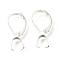 Ion Plating(IP)  304 Stainless Steel Leverback Earring Findings, with Ice Pick Pinch Bails, Silver, 21x10x3mm