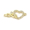 Rack Plating Brass Micro Pave Clear Cubic Zirconia Heart Infinity Connector Charms, Long-Lasting Plated, Cadmium Free & Lead Free, Real 18K Gold Plated, 12x26x2.5mm, Hole: 1.2mm