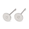 Tarnish Resistant 304 Stainless Steel Flat Round Blank Peg Stud Earring Findings, Stainless Steel Color, 12x5mm, Pin: 0.6mm