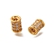 925 Sterling Silver Micro Pave Clear Cubic Zirconia Beads, Column, Golden, 6x4.5x4.5mm, Hole: 1.6mm