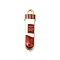 Medical Theme Alloy Enamel Pendants, Tube Charm, Golden, Dark Red, 23x6.5x2.5mm, Hole: 1.8mm