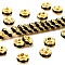 Brass Rhinestone Spacer Beads, Grade A, Black Rhinestone, Golden, Nickel Free, about 6mm in diameter, 3mm thick, hole: 1mm