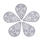 430 Stainless Steel Filigree Pendants, Spray Painted, Etched Metal Embellishments, Teardrop with Flower, Light Grey, 40x26.5x0.5mm, Hole: 1mm