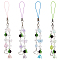 4Pcs Lily of the Valley ABS Plastic Pearl & Acrylic Mobile Straps, with Alloy Cloud Charms, Mixed Color, 14cm, 4pcs/set