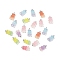Gradient Color Translucent Resin Pendants, Candy Bear Charm, with Platinum Iron Loops, Mixed Color, 20x10.5x5.5~6mm, Hole: 2mm