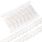 Fibre Lace Ribbon, Flower Trimming for Wedding Dress Decoration, White, 1-1/8~1-1/4 inch(30~32mm), about 15.00 Yards(13.72m)/Roll