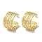 PVD Vacuum Plating 201 Stainless Steel Studs Earring, with 304 Stainless Steel Pin, Flat Round, Real 18K Gold Plated, 22.8x14mm