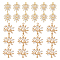 24Pcs 2 Styles Brass Micro Pave Cubic Zirconia Pendants, Real 18K Gold Plated, Long-Lasting Plated, Tree/Leaf, Clear, 15.5~18.5x11.5~19x3~4mm, Hole: 1.2~1.5mm, 12pcs/style
