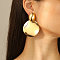 Alloy Dangle Stud Earrings, Golden, Flat Round, 40mm
