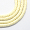 Handmade Polymer Clay Beads, for DIY Jewelry Crafts Supplies, Disc/Flat Round, Heishi Beads, Light Goldenrod Yellow, 6x1mm, Hole: 1.5mm, about 10000pcs/bag