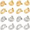 16Pcs 4 Style 304 Stainless Steel Stud Earring Findings, with Ear Nuts/Earring Backs, Oval and Flat Round, Golden & Stainless Steel Color, 21.5x18mm, Hole: 1.2mm, 17mm, Hole: 1.8mm, Pin: 0.7mm, 4pcs/style