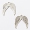 Alloy Pendant, Wing, Antique Silver, 21x19x1mm