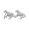 Brass Pendants, Cadmium Free & Nickel Free & Lead Free, Horse Charms, Real Platinum Plated, 16x19x5mm, Hole: 1.5mm