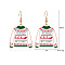 Christmas Alloy Dangle Earrings, with Enamel & Acrylic & Resin, Golden, Clothes, 48.5x30mm