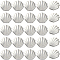 38Pcs 1-Hole Alloy Buttons, Shell Shape, Matte Silver Color, 17x17.5x8.5mm, Hole: 2mm