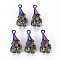 Alloy Pendants, Cadmium Free & Nickel Free & Lead Free, Santa Claus, Rainbow Color, 22.5x11x7mm, Hole: 1.6mm