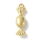 Rack Plating Brass Pendants, Cadmium Free & Lead Free, Long-Lasting Plated, Candy, Real 18K Gold Plated, 17x5x4mm, Hole: 1.4mm