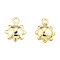 Brass Charms, Nickel Free, Flower, Real 18K Gold Plated, 10x7.5x3.5mm, Hole: 1.2mm