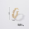 Stylish Butterfly Brass Rhinestones Open Cuff Ring for Women