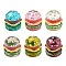 6Pcs 6 Colors Resin Cabochons, with Enamel, Hamburger, Mixed Color, 16x16x18.5mm, 1pc/color