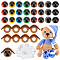 80 Sets 8 Colors Plastic Craft Eyes, Safety Eyes, with Eyelash and Spacer, for Doll Making, Half Round, Mixed Color, 16x10mm, 10 sets/color