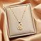 Alloy Crystal Rhinestone Pendant Necklaces for Women, Golden, 17.72 inch(45cm)