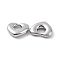 Alloy Pendants, Heart Charm, Platinum, 16x18x4mm, Hole: 5.5mm