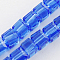 Glass Bead Strands, Faceted, Cube, Royal Blue, 6x6x6mm, Hole: 1mm, about 100pcs/strand, 22 inch