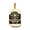 Tarot 304 Stainless Steel Enamel Pendants, Ion Plating(IP), Real 18K Gold Plated, Compass, 32x19.5x2mm, Hole: 7x3.5mm