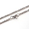 Tarnish Resistant 304 Stainless Steel Rope Chain Necklaces, Stainless Steel Color, 23.6 inch(59.9cm), 2mm