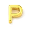 Brass Beads, for Personalized Name Necklace Making, Cadmium Free & Nickel Free & Lead Free, Real 18K Gold Plated, Letter P, 8x6.5x3mm, Hole: 1.8x1mm