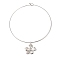Brass Charm Necklace, Lead Free & Cadmium Free, Real 18K Gold Plated, Platinum, 7-7/8 inch(20cm)
