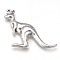 Tibetan Style Alloy Pendants, Cadmium Free & Lead Free, Kangaroo, Antique Silver, 30x40x4mm, Hole: 1.5mm, about 335pcs/1000g