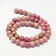 Круглый природных родонит бусы нити G-K092-10mm-2