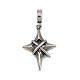 Подвеска в форме звезды из хирургической нержавеющей стали 316 с кубическим цирконием STAS-Z165-16AS-B02-1
