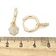 Серьги-кольца из латуни с прозрачным фианитом EJEW-Q014-06G-3