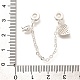 Европейские защитные цепи из латуни с прозрачным кубическим цирконием и подвесками в виде сердца и розы KK-C085-16S-3