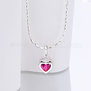 Серебряное ожерелье в форме сердца s925 с разноцветными цирконами и камнями EE9411-5