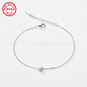 Браслеты из стерлингового серебра с антикоррозийным родиевым покрытием и звеньями из кубического циркония с буквой 925 GI2156-10