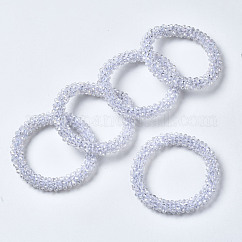 Граненые прозрачные стеклянные бусины эластичные браслеты, с покрытием цвета радуги, рондель, ясно AB, внутренний диаметр: 2 дюйм (5 см)