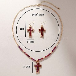 Ожерелья и серьги-подвески из цинкового сплава с крестом FS-WG71EA0-02